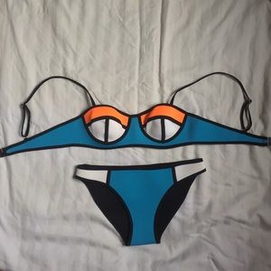 TRIANGL LOOK BIKINI BLUE ORANGE WHITE NEOPRENE